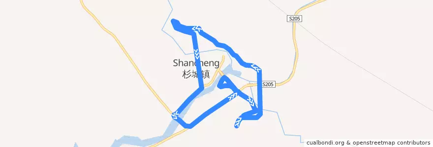 Mapa del recorrido 泰宁1路 de la línea  en تاینینگ کانتی.