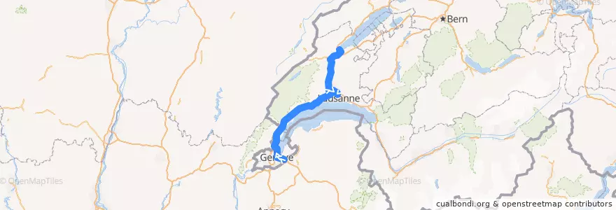 Mapa del recorrido Flixbus 475: Brescia, Autostazione => Yverdon-les-Bains, Avenue de la Gare de la línea  en Waadland.