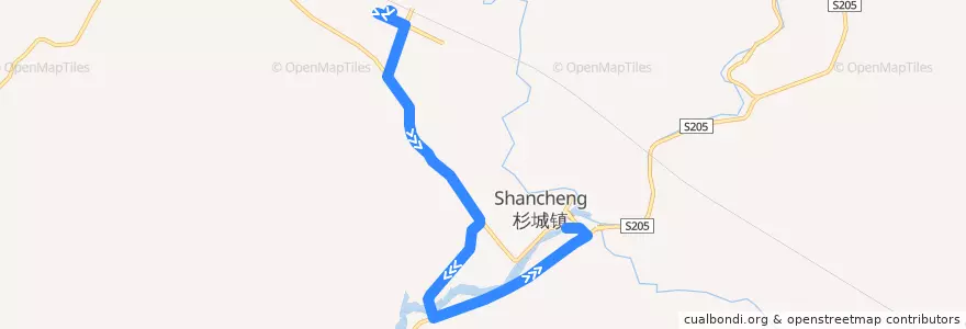 Mapa del recorrido 泰宁9路(往汽车站) de la línea  en 타이닝현.