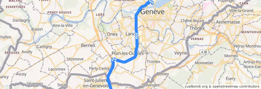 Mapa del recorrido Flixbus N788: Genf, Internationaler Busbahnhof => Barcelona, Flughafen Terminal 2 de la línea  en Genf.