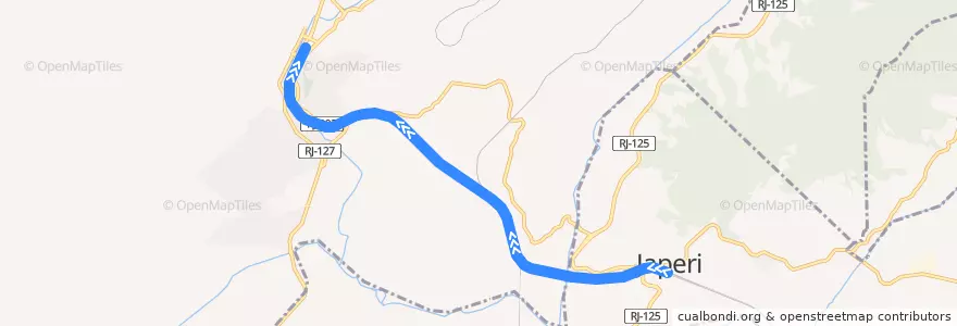 Mapa del recorrido Linha Paracambi: Japeri - Paracambi de la línea  en Paracambi.