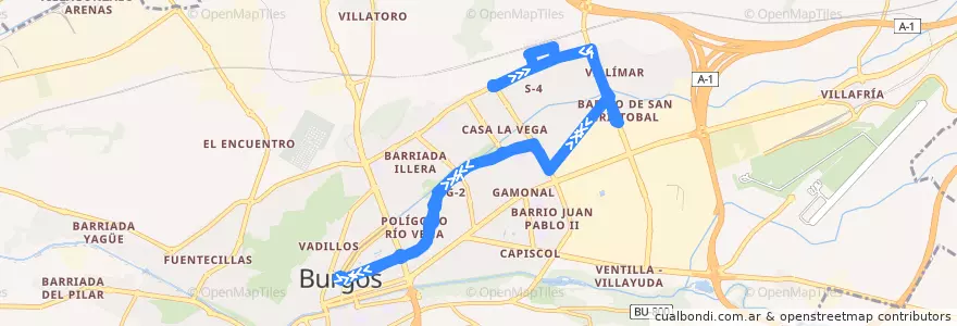Mapa del recorrido L43: Plaza España - Estación FFCC de la línea  en برغش.