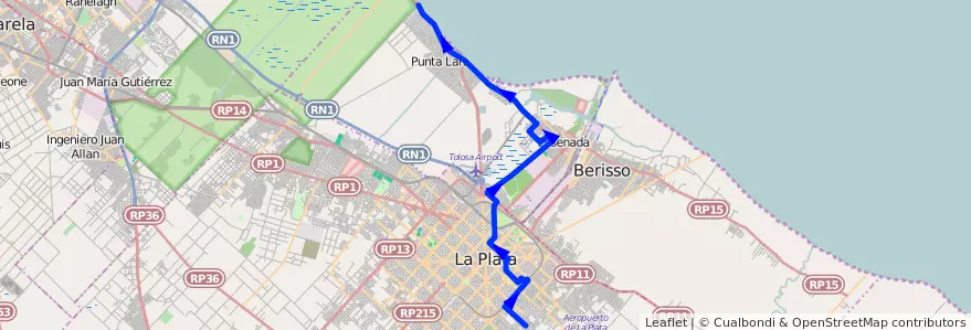Mapa del recorrido Boca Cerrada de la línea 275 en استان بوئنوس آیرس.