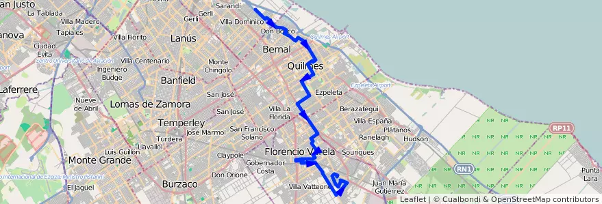 Mapa del recorrido Ramal 9 - Walmart de la línea 324 en Буэнос-Айрес.