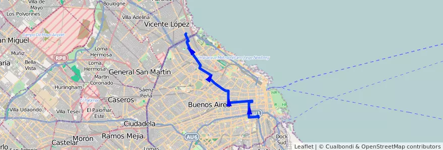 Mapa del recorrido Const.-Pte.Saavedra de la línea 151 en Ciudad Autónoma de Buenos Aires.