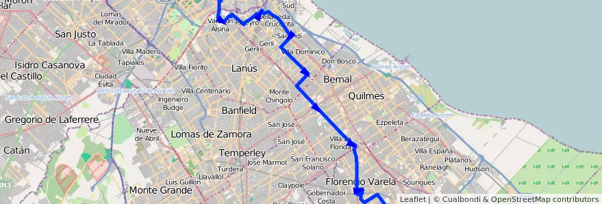Mapa del recorrido P x C.Larralde de la línea 178 en Buenos Aires.