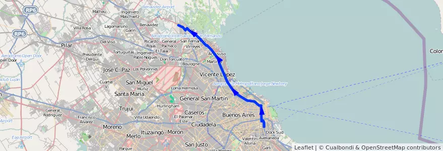 Mapa del recorrido R38 C-T x Alto de la línea 60 en Argentinië.