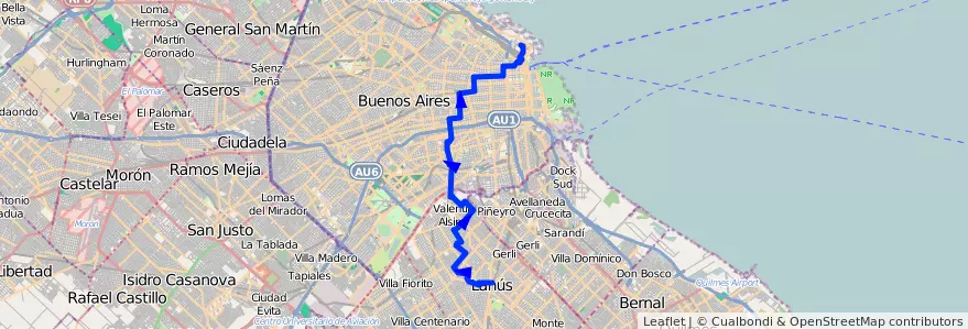 Mapa del recorrido Troncal x Colombres de la línea 75 en Argentinië.
