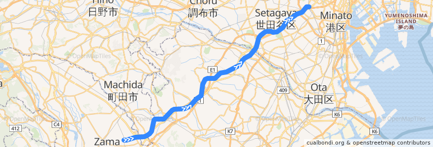 Mapa del recorrido 東京地下鉄の直通運転 - 田園都市線 de la línea  en 日本.