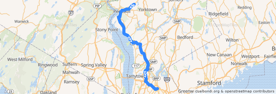 Mapa del recorrido Bus 17: Cortlandt Town Center (Walmart) => EJ CONROY DR @ MAIN ST de la línea  en Westchester County.
