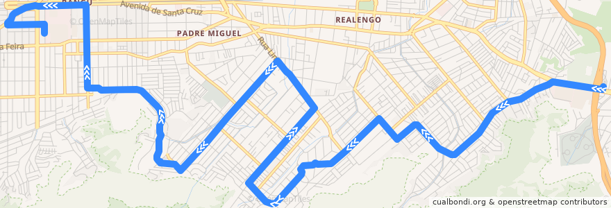 Mapa del recorrido Ônibus SP 801 - Terminal Sulacap → Bangu de la línea  en 리우데자네이루.