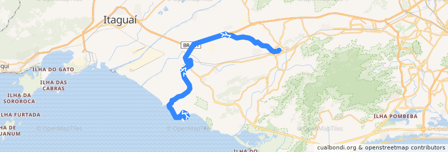 Mapa del recorrido Ônibus 898 - Sepetiba → Campo Grande de la línea  en Рио-де-Жанейро.