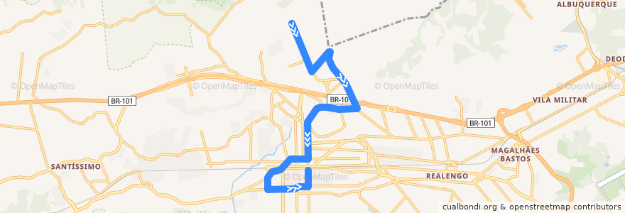 Mapa del recorrido Ônibus 819 - Jardim Bangu → Bangu de la línea  en リオデジャネイロ.