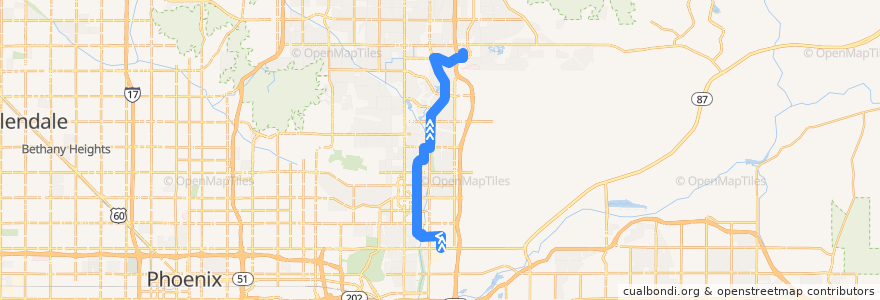 Mapa del recorrido bus MLHD NB de la línea  en Scottsdale.