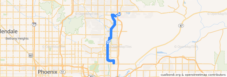 Mapa del recorrido bus MLHD SB de la línea  en Scottsdale.