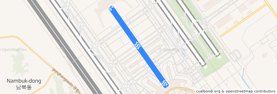 Mapa del recorrido 인천국제공항 셔틀트레인 de la línea  en 운서동.