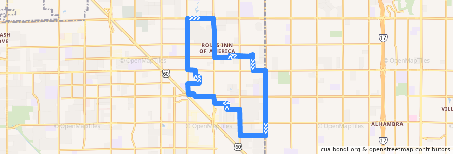 Mapa del recorrido bus GUS2 C de la línea  en Maricopa County.