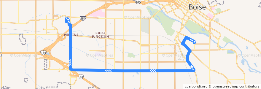 Mapa del recorrido Bus 29: University @ BSU Transit Center NEC => Towne Square Mall P&R SWM de la línea  en Boise.