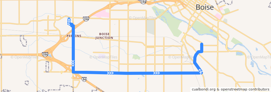 Mapa del recorrido Bus 29: Towne Square Mall P&R SWM => University @ BSU Transit Center NEC de la línea  en Boise.