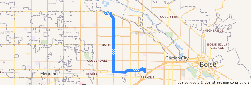 Mapa del recorrido Bus 8: Chinden @ Hewlett Packard => Towne Square Mall P&R SWM de la línea  en Boise.