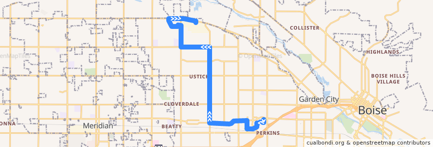 Mapa del recorrido Bus 8: Towne Square Mall P&R SWM => Chinden @ Hewlett Packard de la línea  en Boise.