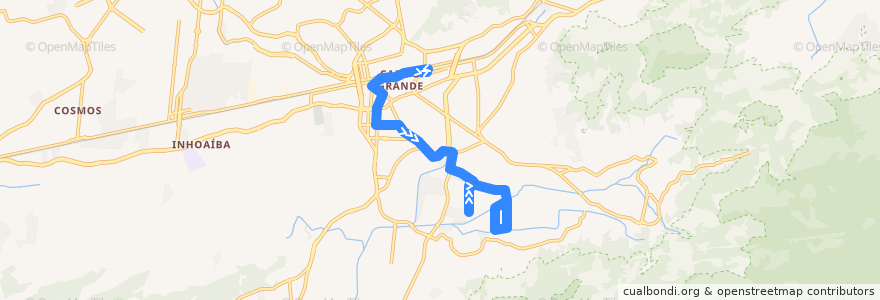Mapa del recorrido Ônibus 837 - Campo Grande → Conjunto da Marinha de la línea  en Rio de Janeiro.