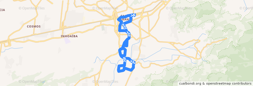 Mapa del recorrido Ônibus 843 - Campo Grande → Boa Esperança de la línea  en Rio de Janeiro.