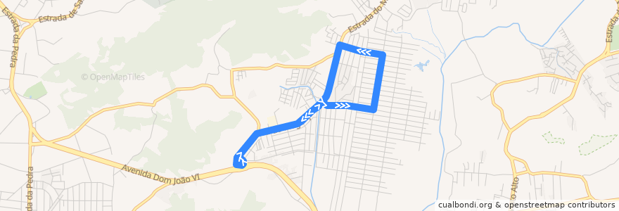 Mapa del recorrido Ônibus SP 838 - Jardim Maravilha → Magarça de la línea  en Río de Janeiro.