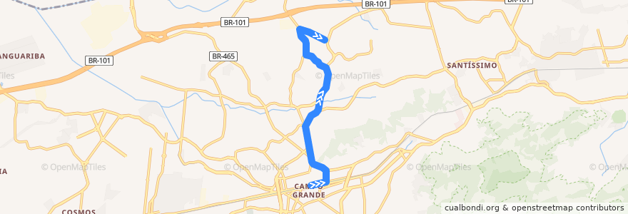 Mapa del recorrido Ônibus SP 850 - Campo Grande → São Geraldo de la línea  en Río de Janeiro.