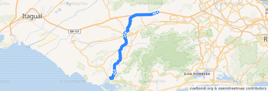 Mapa del recorrido Ônibus SV 853 - Vila Kennedy → Mato Alto de la línea  en ريو دي جانيرو.