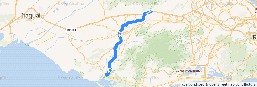 Mapa del recorrido Ônibus 853 - Vila Kennedy → Mato Alto de la línea  en Rio de Janeiro.