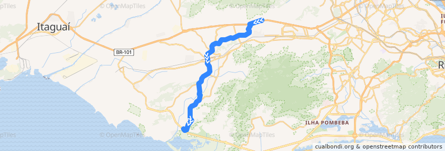 Mapa del recorrido Ônibus 853 - Vila Kennedy → Mato Alto de la línea  en リオデジャネイロ.