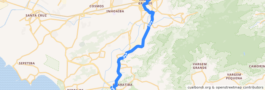 Mapa del recorrido Ônibus SPA 854 - Mato Alto → Campo Grande de la línea  en ریودو ژانیرو.