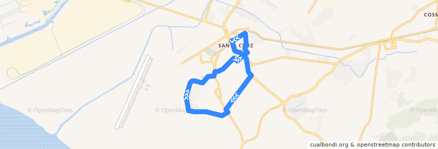 Mapa del recorrido Ônibus 892 - Santa Cruz → Vitor Dumas (via Shopping) de la línea  en リオデジャネイロ.