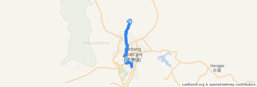 Mapa del recorrido Bus 3 from Ganden Sumtseling Monastery de la línea  en 建塘镇.