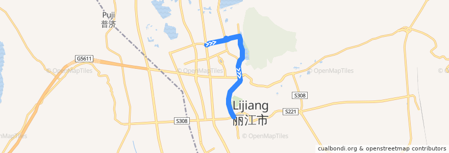 Mapa del recorrido Bus 8 to Lijiang de la línea  en 古城区.