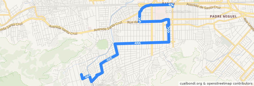 Mapa del recorrido Ônibus 814 - Bangu → Rio da Prata de la línea  en リオデジャネイロ.