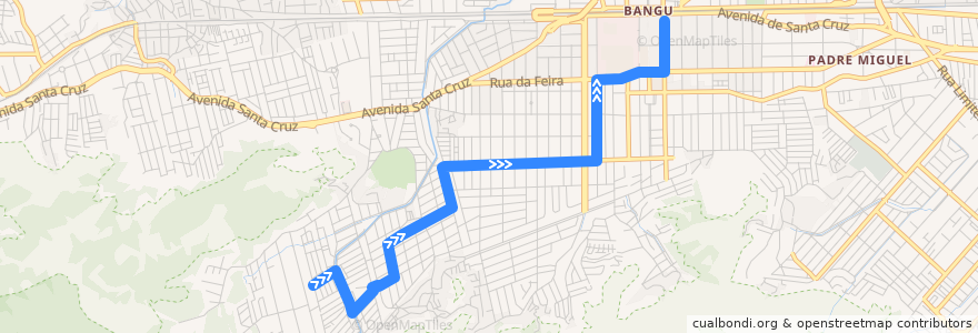 Mapa del recorrido Ônibus 814 - Rio da Prata → Bangu de la línea  en Rio de Janeiro.