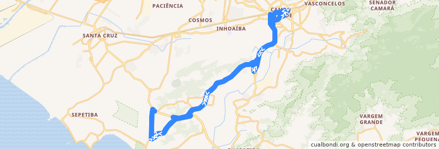 Mapa del recorrido Ônibus SV 866 - Campo Grande → Cinco Marias de la línea  en 里约热内卢.