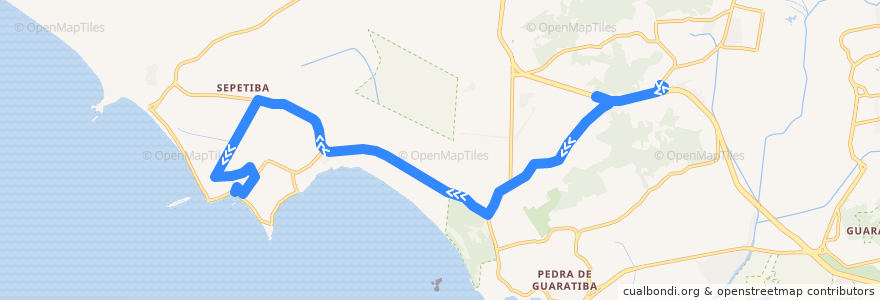 Mapa del recorrido Ônibus SP 884 - Magarça → Sepetiba de la línea  en ریودو ژانیرو.