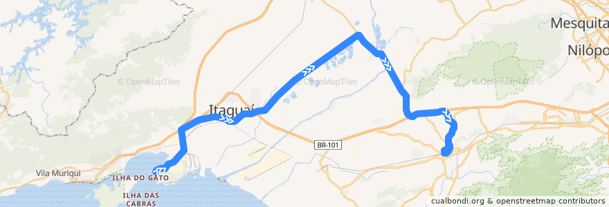 Mapa del recorrido Ônibus 738P - Ilha da Madeira → Campo Grande (via West Shopping) de la línea  en Região Geográfica Imediata do Rio de Janeiro.