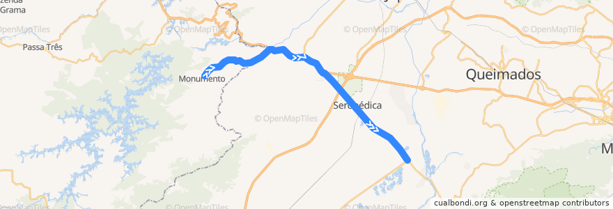 Mapa del recorrido Ônibus 438P - Cacaria → Seropédica de la línea  en Рио-де-Жанейро.