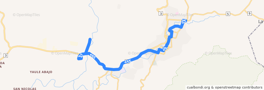 Mapa del recorrido Ruta 4: Colonia Rubén Darío -> Sistemas 3M de la línea  en Matagalpa.