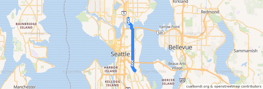 Mapa del recorrido Route 48: Mount Baker Transit Center Central District de la línea  en Seattle.