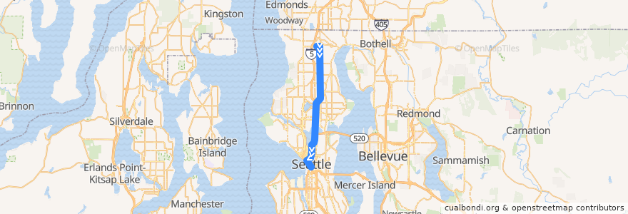 Mapa del recorrido Route 77: Downtown Seattle Maple Leaf de la línea  en Seattle.