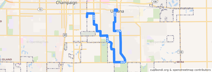 Mapa del recorrido MTD 8E Bronze Weekday - Daytime de la línea  en Urbana.