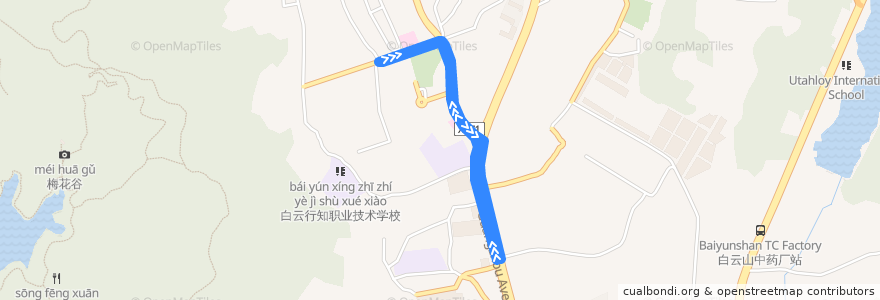 Mapa del recorrido 923路(翠竹园总站环线) de la línea  en 同和街道.