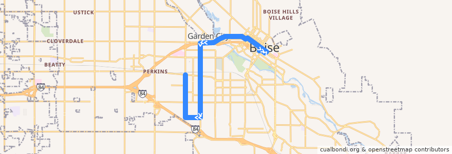 Mapa del recorrido Bus 6: Main Street Station => Curtis & Franklin SEC de la línea  en Boise.