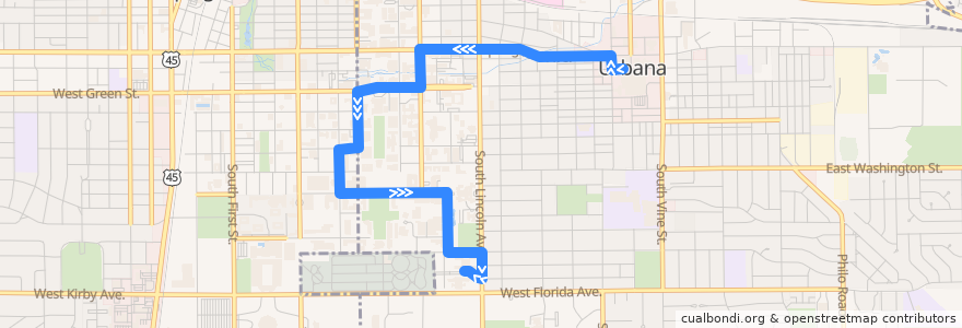 Mapa del recorrido MTD 13S Silver Weekday - Daytime de la línea  en Urbana.