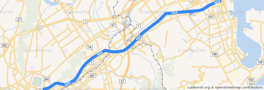 Mapa del recorrido 静岡鉄道静岡清水線 de la línea  en شیزوئوکا.